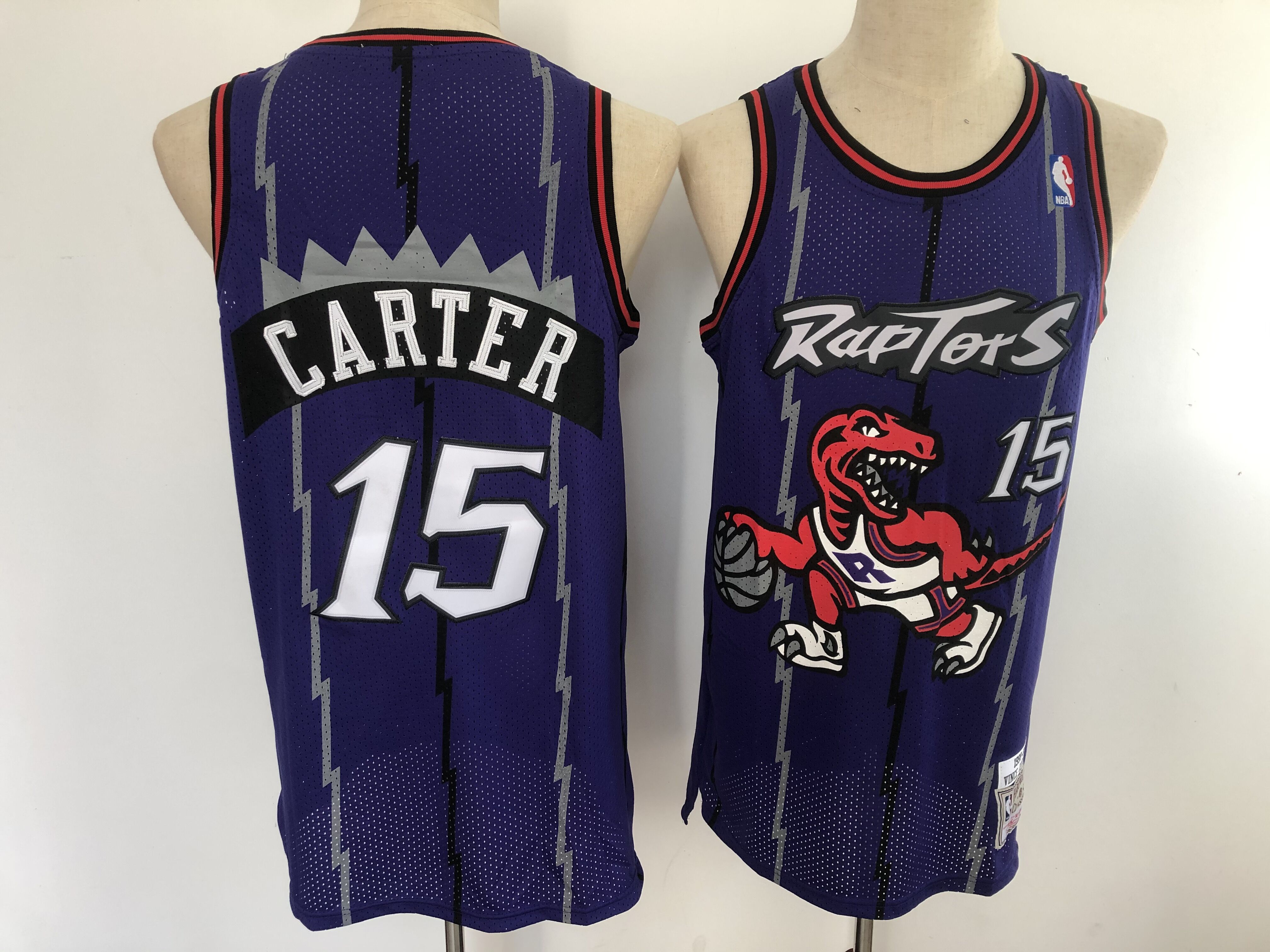 2020 Men Toronto Raptors #15 Carter Purple Mitchness NBA Jerseys